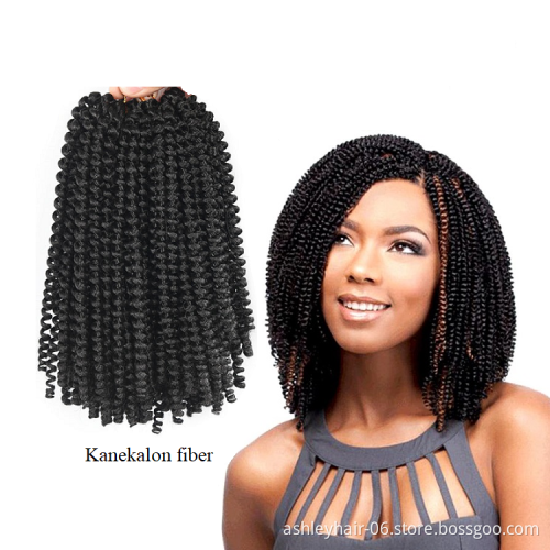 Julianna Wholesale Kanekalon Spring Curl Twist Ombre Braids 100% Synthetic Fluffy Kenya Extensions Crochet Braiding Braid Hair